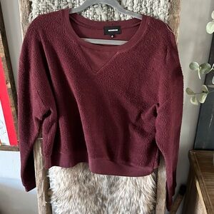 Monrow Burgundy textured sweatshirt